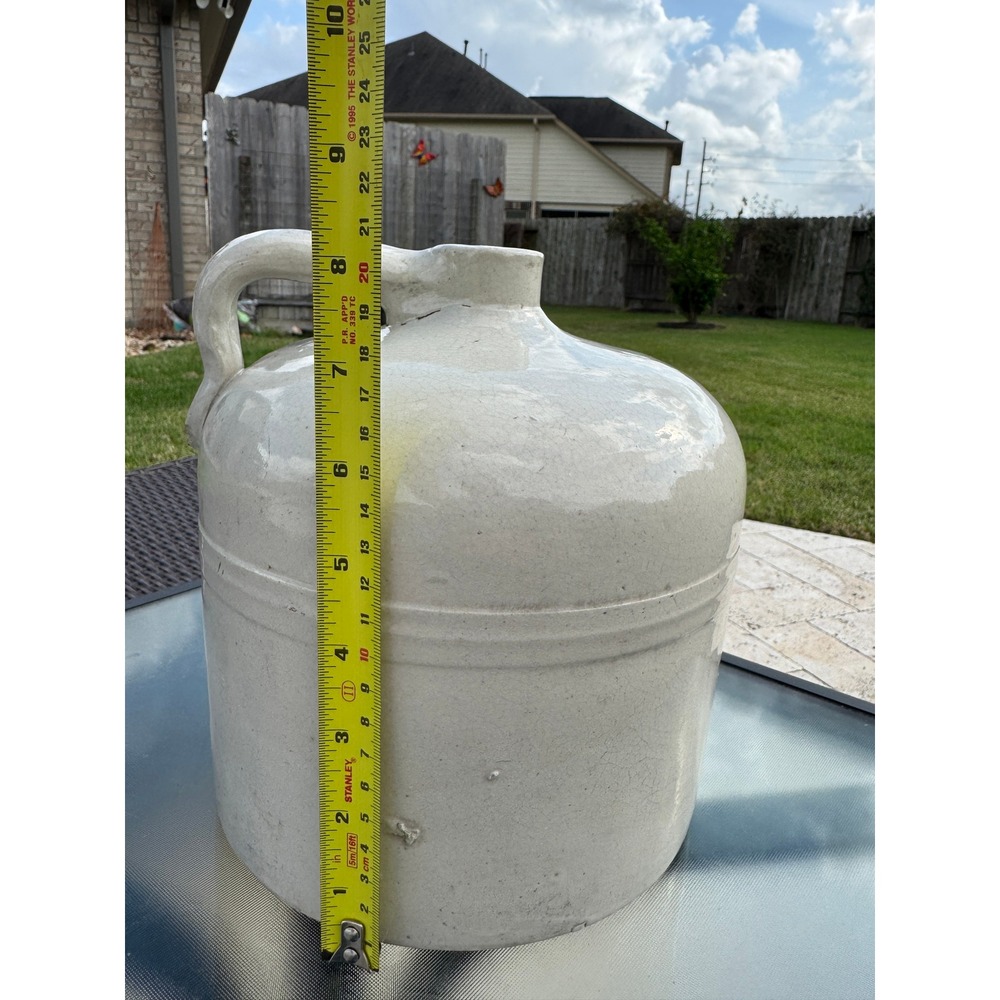 Antique Macomb Stoneware Co Illinois Salt Glaze Whiskey Jug Crock Cream 9in - Picture 3 of 11